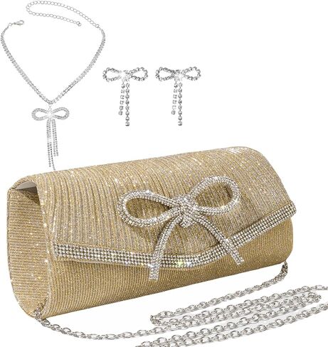 ele ELEOPTION Women Rose Gold Clutch Purse Bling Evening Bag Triangle Women's Wedding Purse for Party Cocktail Mini size in Kuwait