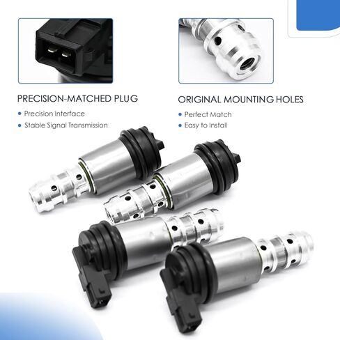 4 PCS Intake & Exhaust Engine Variable Valve Timing (VVT) Solenoid Compatible with Bmw 545i 645Ci 04-05 550i 650i 09-10 745i 02-04 Includes Oil Control Valve V8 4.4L 4.8L Replaces 11361707323 in Saudi Arabia