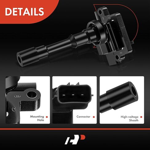 A-Premium Engine Ignition Coil Pack Compatible with Mitsubishi Mirage 1995-2005, Lancer 2003-2007, Space Star 1998-2004, 1.3L 1.6L in Saudi Arabia