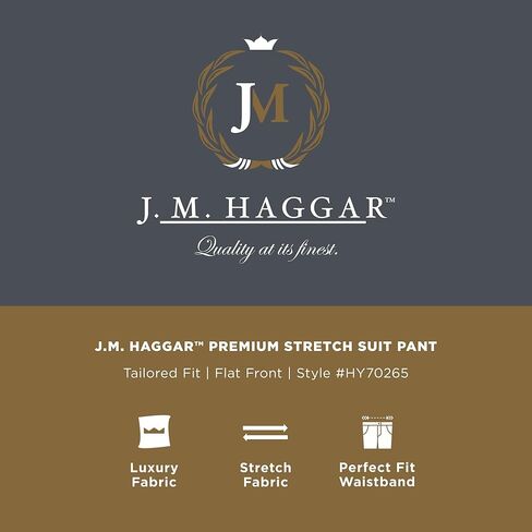 J.M. Haggar Men's Premium Stretch Tailored Fit Subtle Pattern Suit Separates-Pants, Dark Navy-Jacket, 50 R in Kuwait