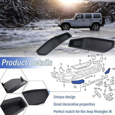 Rear Left & Right Side Bumper Close Out Panel Bumper Cover Spacer Trim Panel Compatible with 2013 2014 2015 2016 2017 2018 Jeep Wrangler JK 3.6L V6 Repalce 68231987AA 68231986AA in Saudi Arabia
