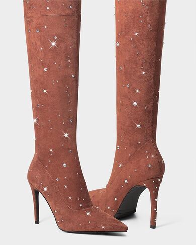 MUCCCUTE Thigh High Boots for Women Over the Knee Square Toe GoGo Boot Fashion Chunky Block Heel Sexy Stretch Long Boots with Zipper in Kuwait