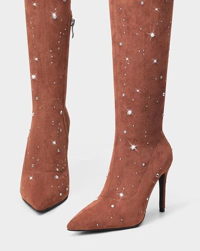 MUCCCUTE Thigh High Boots for Women Over the Knee Square Toe GoGo Boot Fashion Chunky Block Heel Sexy Stretch Long Boots with Zipper in Kuwait