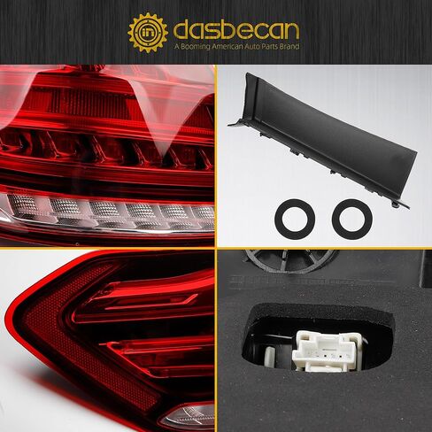 مجموعة ضوء الذيل الأيمن للركاب من Dasbecan متوافقة مع 2014-2016 Mercedes-Benz W212 E-Class E250 E300 E350 E400 E550 E63 مصباح خلفي خارجي مع مصابيح LED يستبدل # 2129061403 MB2805112 in Saudi Arabia