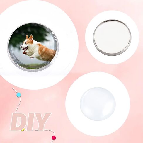UNICRAFTALE 50 Sets 16mm Blank Dome Flat Round DIY Cabochon Making Kits 304 Stainless Steel Plain Edge Bezel Cups and Clear Glass Cabochon for Necklaces Jewelry Making in Saudi Arabia