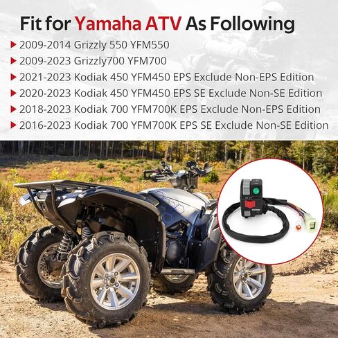 JAVIK Left Handlebar Switch Start Stop Headlight Override for Yamaha 2009-2023 Grizzly 550 700 Kodiak 700 450 YFM700 YFM550 YFM450 O.E.M#28P-83972-00-00 in Saudi Arabia