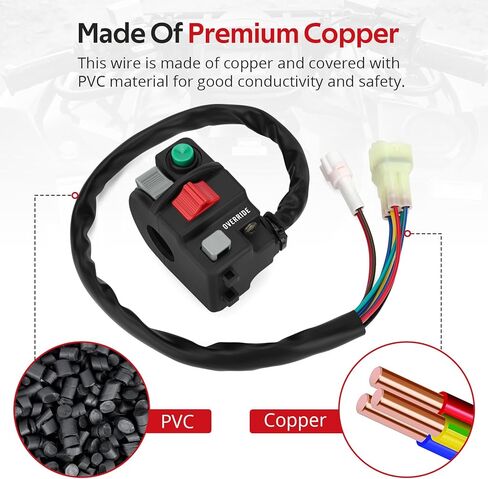 JAVIK Left Handlebar Switch Start Stop Headlight Override for Yamaha 2009-2023 Grizzly 550 700 Kodiak 700 450 YFM700 YFM550 YFM450 O.E.M#28P-83972-00-00 in Saudi Arabia