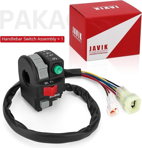 JAVIK Left Handlebar Switch Start Stop Headlight Override for Yamaha 2009-2023 Grizzly 550 700 Kodiak 700 450 YFM700 YFM550 YFM450 O.E.M#28P-83972-00-00 in Saudi Arabia