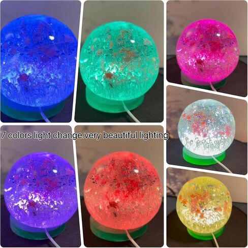 Light Resin Silicone Mold Set,Round Display Base Silicone Mold with 4Pcs Led Light for Resin Casting DIY Luminous Epoxy Casting Craft Desktop Ornaments (4pcs Black) in Saudi Arabia