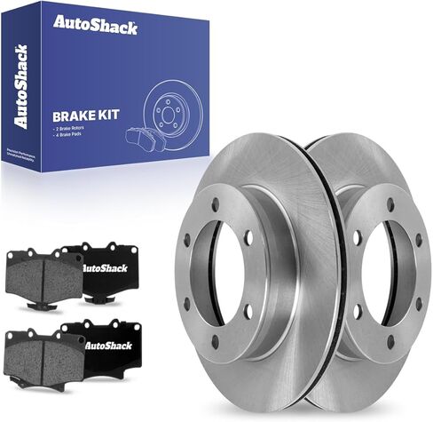 AutoShack 12.56 بوصة (319 مم) دوارات الفرامل الأمامية ذات فتحات تهوية + استبدال وسادات الفرامل السيراميكية لسيارة 1996-2002 Toyota 4Runner 2004 Toyota Tacoma 6-PC طقم فرامل in Saudi Arabia