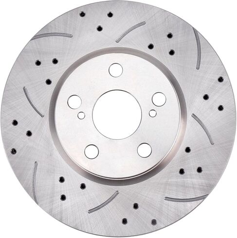 Front Drilled and Slotted Brake Pads and Rotors Kit Ceramic Automotive Replacement Brake Kits Vented 10.83 Inch Compatible for Toyota Corolla Matrix 2008-2019 (18 Pcs) in Saudi Arabia