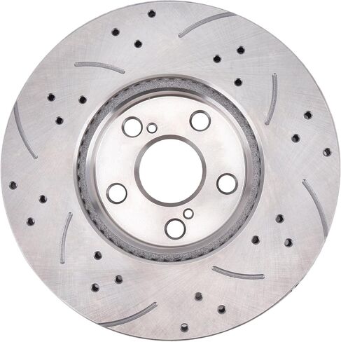 Front Drilled and Slotted Brake Pads and Rotors Kit Ceramic Automotive Replacement Brake Kits Vented 10.83 Inch Compatible for Toyota Corolla Matrix 2008-2019 (18 Pcs) in Saudi Arabia