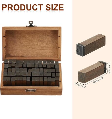 PATIKIL Letter Stamps Number Stamps, 70Pcs Vintage Wood Rubber Stamp Set Alphabet Wooden Stamp Stamper for Card Making DIY Crafting Scrapbooking, Brown in Saudi Arabia
