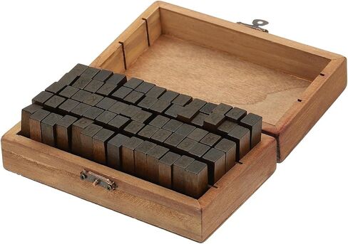 PATIKIL Letter Stamps Number Stamps, 70Pcs Vintage Wood Rubber Stamp Set Alphabet Wooden Stamp Stamper for Card Making DIY Crafting Scrapbooking, Brown in Saudi Arabia