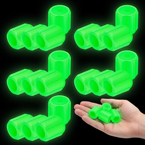 20 Pack Glow in The Dark Tire Valve Caps, 1.2 * 1.5cm, Fluorescent Tire Valve Stem Caps for Enhanced Nighttime Visibility, Funny Car Accessories Decor (Cool Noctilucous Green) in Saudi Arabia
