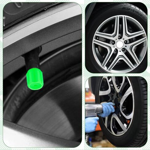 20 Pack Glow in The Dark Tire Valve Caps, 1.2 * 1.5cm, Fluorescent Tire Valve Stem Caps for Enhanced Nighttime Visibility, Funny Car Accessories Decor (Cool Noctilucous Green) in Saudi Arabia
