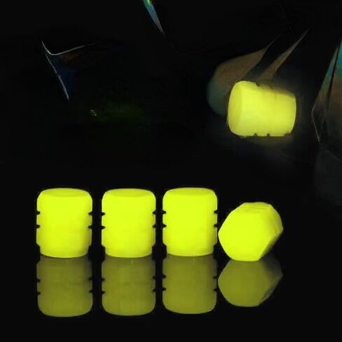 30Pcs Luminous Valve Caps Fluorescent Green Night Glowing Car Motorcycle Bicycle Wheel Styling Tyre Hub Luminous Cap Decor (Pink) in Saudi Arabia