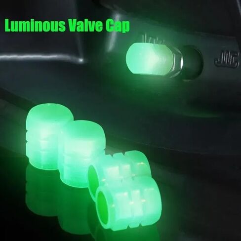 30Pcs Luminous Valve Caps Fluorescent Green Night Glowing Car Motorcycle Bicycle Wheel Styling Tyre Hub Luminous Cap Decor (Pink) in Saudi Arabia