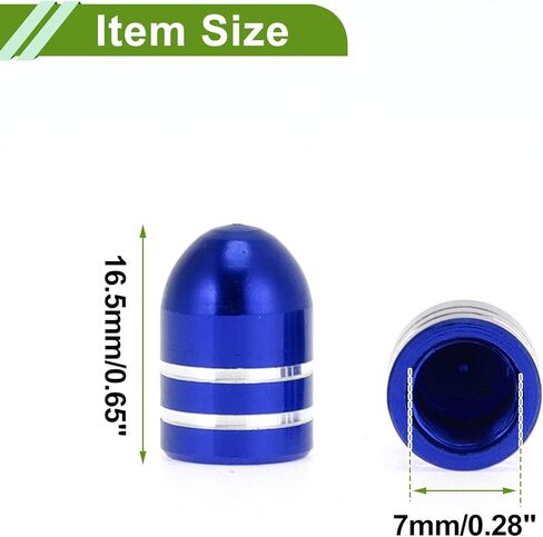 قبعات جذع صمام الإطارات الزخرفية الأزرق شكل رصاصة مستديرة الإطارات صمام الغبار يغطي 7x16.5 مللي متر سبائك الألومنيوم 4 قطعة in Saudi Arabia