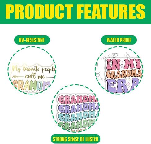 Grandma Floral Stickers Nana Gigi Stickers Bulk in My Grandma Era Mother's Day Gifts for Grandma Vinyl Decal Decorations for Car Truck Laptop Windows Water Bottle Tumbler in Saudi Arabia