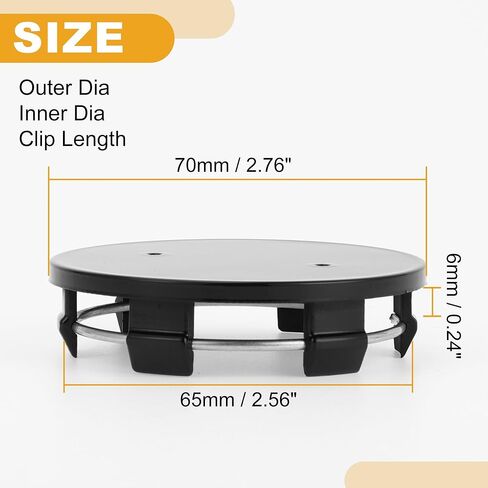 1 Pcs 70mm 2.76" OD - Universal Car Wheel Hub Center Caps - Car SUV Trucks Auto Hub Covers Automotive Accessories Scratch Resistant Rustproof - Durable Plastic Gloss Black in Saudi Arabia