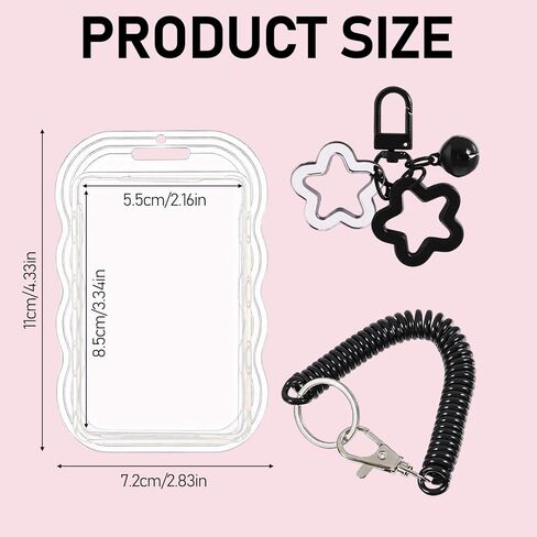 Photocard Holder Keychain Star Cute Transparent Photocard Holder Keychain, Cute Photo Card Protector with Star Pendant, Acrylic ID Badge Holders Locket Key Chain for Cards, Bus Pass in Saudi Arabia