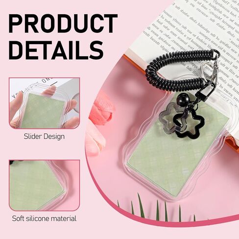 Photocard Holder Keychain Star Cute Transparent Photocard Holder Keychain, Cute Photo Card Protector with Star Pendant, Acrylic ID Badge Holders Locket Key Chain for Cards, Bus Pass in Saudi Arabia