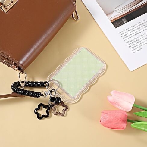 Photocard Holder Keychain Star Cute Transparent Photocard Holder Keychain, Cute Photo Card Protector with Star Pendant, Acrylic ID Badge Holders Locket Key Chain for Cards, Bus Pass in Saudi Arabia