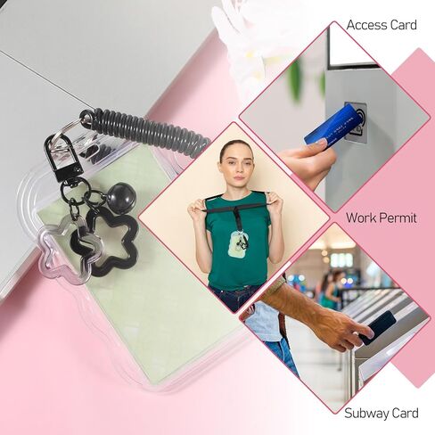 Photocard Holder Keychain Star Cute Transparent Photocard Holder Keychain, Cute Photo Card Protector with Star Pendant, Acrylic ID Badge Holders Locket Key Chain for Cards, Bus Pass in Saudi Arabia