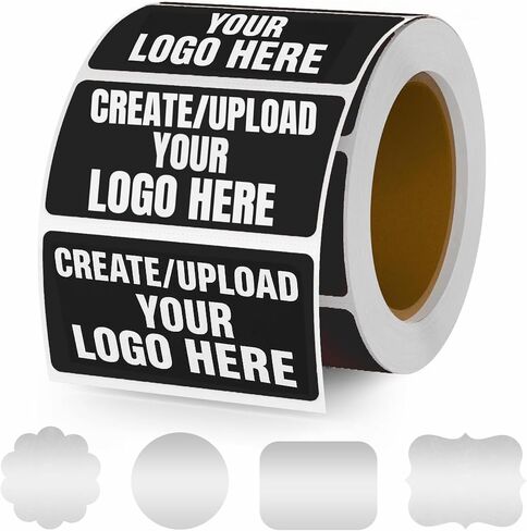 50–1000pcs Personalized Custom Stickers Roll – Customized Waterproof Vinyl Labels for Business Logo, Design with Your Own Logo, Image or Text – Multiple Shapes, Sizes & Background Colors (Colorful) in Saudi Arabia