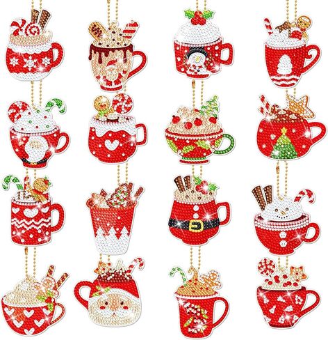 16 قطعة عيد الميلاد الماس الفن اللوحة سلسلة المفاتيح مجموعات 5D DIY الماس مفتاح سلسلة شنقا الحلي هدية عيد الميلاد العلامات شجرة ديكور اليدوية عيد الميلاد الماس الفن المعلقات لتغليف مهرجان عطلة in Kuwait