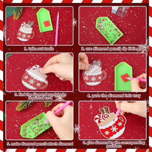 16 قطعة عيد الميلاد الماس الفن اللوحة سلسلة المفاتيح مجموعات 5D DIY الماس مفتاح سلسلة شنقا الحلي هدية عيد الميلاد العلامات شجرة ديكور اليدوية عيد الميلاد الماس الفن المعلقات لتغليف مهرجان عطلة in Kuwait