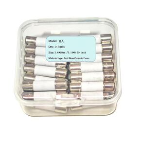 (25Pcs) 8A, F8A, 8A250V, F8A250V, Mini Fuse, F8A 250V, Fast-Blow Mini Ceramic Fuse 3.6 * 10mm (0.14 * 0.39in) in Kuwait