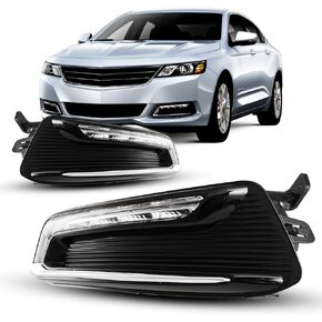 LED DRL Fog Lights Compatible for Chevy Impala 2014-2020 (Not for 14-16 Impala limited models) Fog Lamp Assembly Wiring Kit & Switch Included 1 Pair (Clear Lens) in Kuwait