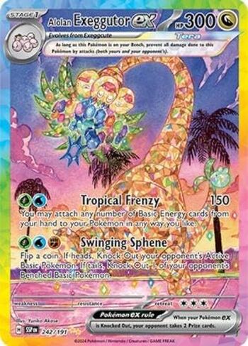 البوكيمون - Alolan Exeggutor ex - 242/191 - الشرر المتصاعد - رسم توضيحي خاص نادر in Saudi Arabia