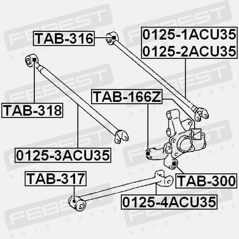 Arm Bushing Rear Assembly Febest TAB-166Z Oem 42210-20010 in Saudi Arabia