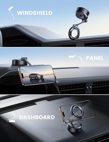 Lamicall for Magsafe Car Mount [70LBS أقوى شفط ومغناطيس فائق] حامل هاتف لسيارتك، حامل هاتف بكوب شفط قابل للتعديل 360 درجة للوحة القيادة والشاحنة الأمامية يناسب هاتف iPhone 17 الذكي in Saudi Arabia