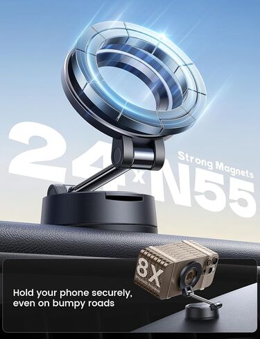 Lamicall for Magsafe Car Mount [70LBS أقوى شفط ومغناطيس فائق] حامل هاتف لسيارتك، حامل هاتف بكوب شفط قابل للتعديل 360 درجة للوحة القيادة والشاحنة الأمامية يناسب هاتف iPhone 17 الذكي in Saudi Arabia