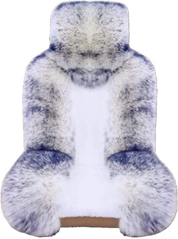 أغطية مقاعد السيارة من جلد الغنم العالمي سهلة التركيب من Gracefur، أغطية مقاعد من فراء الغنم الأسترالي الأصلي الدافئ للشتاء، وسادة هوائية متوافقة مع سيارات السيدان والشاحنات وسيارات الدفع الرباعي أو الشاحنات (أطراف رمادية) in Kuwait