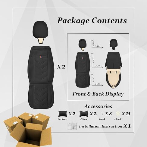 Car Seat Cover 8 Seats for Jeep Wagoneer 2022-2025, Waterproof Durable Compatible Airbag, Premium Leather Seat Protector(8 Seats Standard,Black) in Kuwait