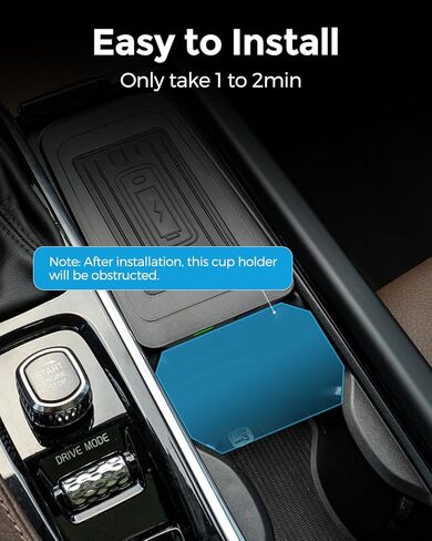 Wireless Charger for Volvo (XC90/S90/V90/XC60/V60/S60) 2017-2025, Automotive Center Console Organizer Wireless Charging Pad for Volvo Accessories 2018 2019 2020 2021 2022 2023 2024 in Saudi Arabia