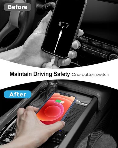 Wireless Charger for Volvo (XC90/S90/V90/XC60/V60/S60) 2017-2025, Automotive Center Console Organizer Wireless Charging Pad for Volvo Accessories 2018 2019 2020 2021 2022 2023 2024 in Saudi Arabia