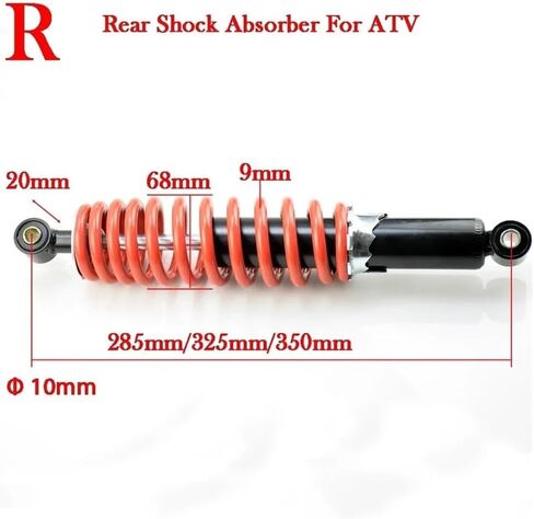 250mm 285mm 325mm / 305mm / 350mm Front Rear Shock Absorber Spring for 50cc 110cc 125cc 250CC ATV Go Kart Buggy Pit Dirt Bike(R 285mm 9mm) in Saudi Arabia