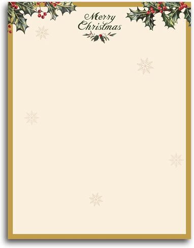 100 PCS Red Christmas Bulbs Letterhead Christmas Border Computer Paper Stationery paper for Note Letters to Santa Holiday Printer Paper Invitations Office School 8.5 x 11 In in Saudi Arabia