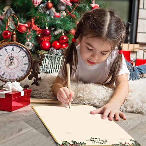 100 PCS Red Christmas Bulbs Letterhead Christmas Border Computer Paper Stationery paper for Note Letters to Santa Holiday Printer Paper Invitations Office School 8.5 x 11 In in Saudi Arabia
