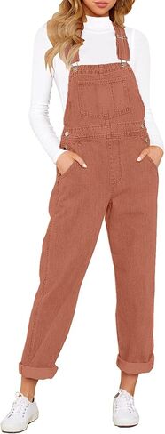 LookbookStore Women's Casual Stretch Denim Bib Overalls Pants Pocketed Jeans Jumpsuits in Kuwait