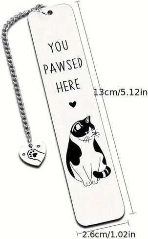 Stainless Steel Bookmark - Handcrafted Literary Gift for Cat Lovers, Readers,Idea for Birthdays, Christmas Gifts in Saudi Arabia