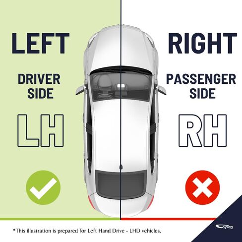 Spieg Passenger Side Mirror Glass for 2016-2022 Tesla Model X Heated with Backing Plate Right 1550162-00-A in Kuwait