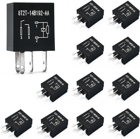 8T2T14B192Aa 8T2T-14B192-Aa 12 Pcs 4 Pin Multi Purpose Relay Fit for Ford F150 F250 F-350 F-450 F-550 F150 F250 F350 F450 F550 Super Duty Fusion Expedition in Saudi Arabia