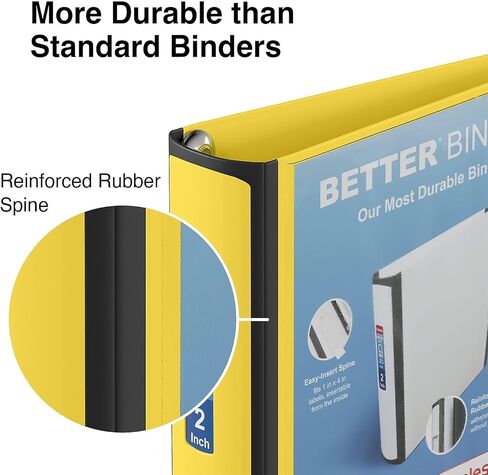Staples 2-inch 3-Ring Better Binder, Yellow, 2/Pack (ST55880-CCVS) in Saudi Arabia
